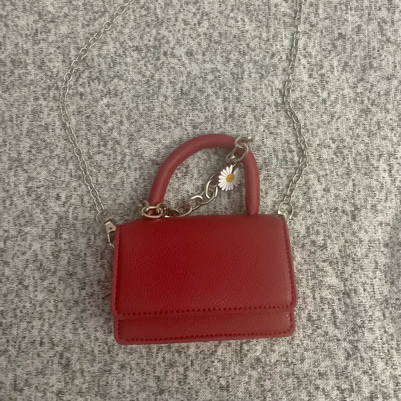 NEW Faux Leather Micro Mini Bag Red Crossbody Pebble Bag - Picture 2 of 5